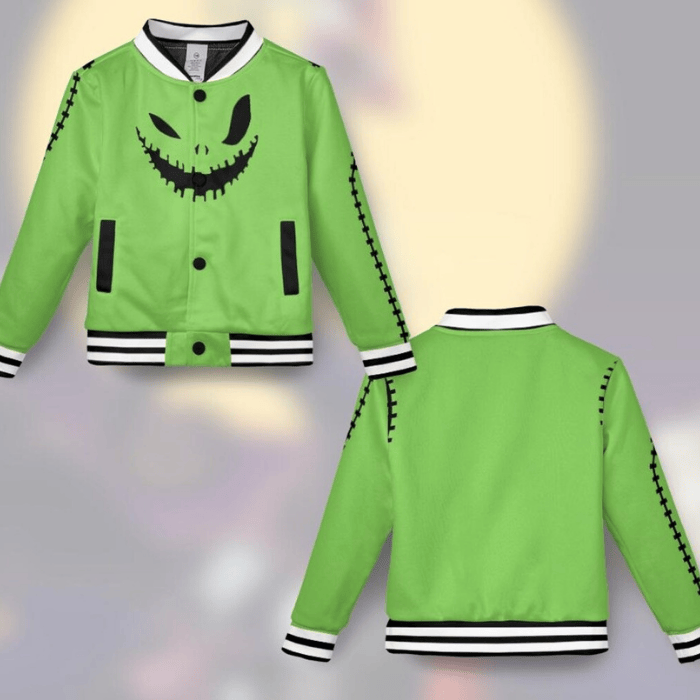 Oogie Boogie Cartoon Style Baseball Jacket For Fans