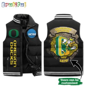 Oregon Ducks NCAA Style Sleeveless Puffer Jacket For Fans