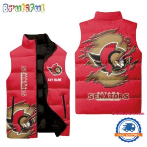 Ottawa Senators NHL Style Sleeveless Puffer Jacket For Fans
