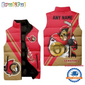Ottawa Senators NHL Style Sleeveless Puffer Jacket For Fans