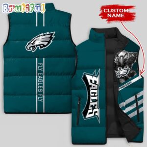 Philadelphia Eagles NFL Style Sleeveless Puffer Jacket For Fans