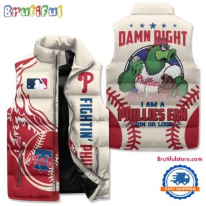 Philadelphia Phillies MLB Style Sleeveless Puffer Jacket For Fans
