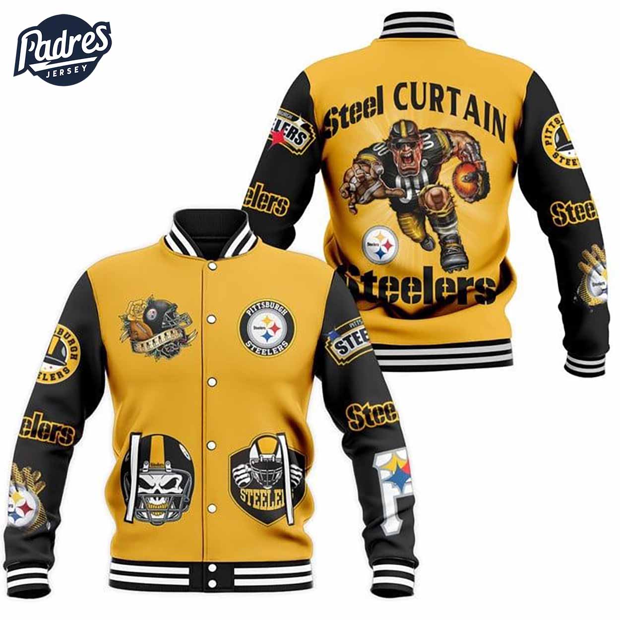 Pittsburgh Steelers NFL Style Baseball Jacket For Fans