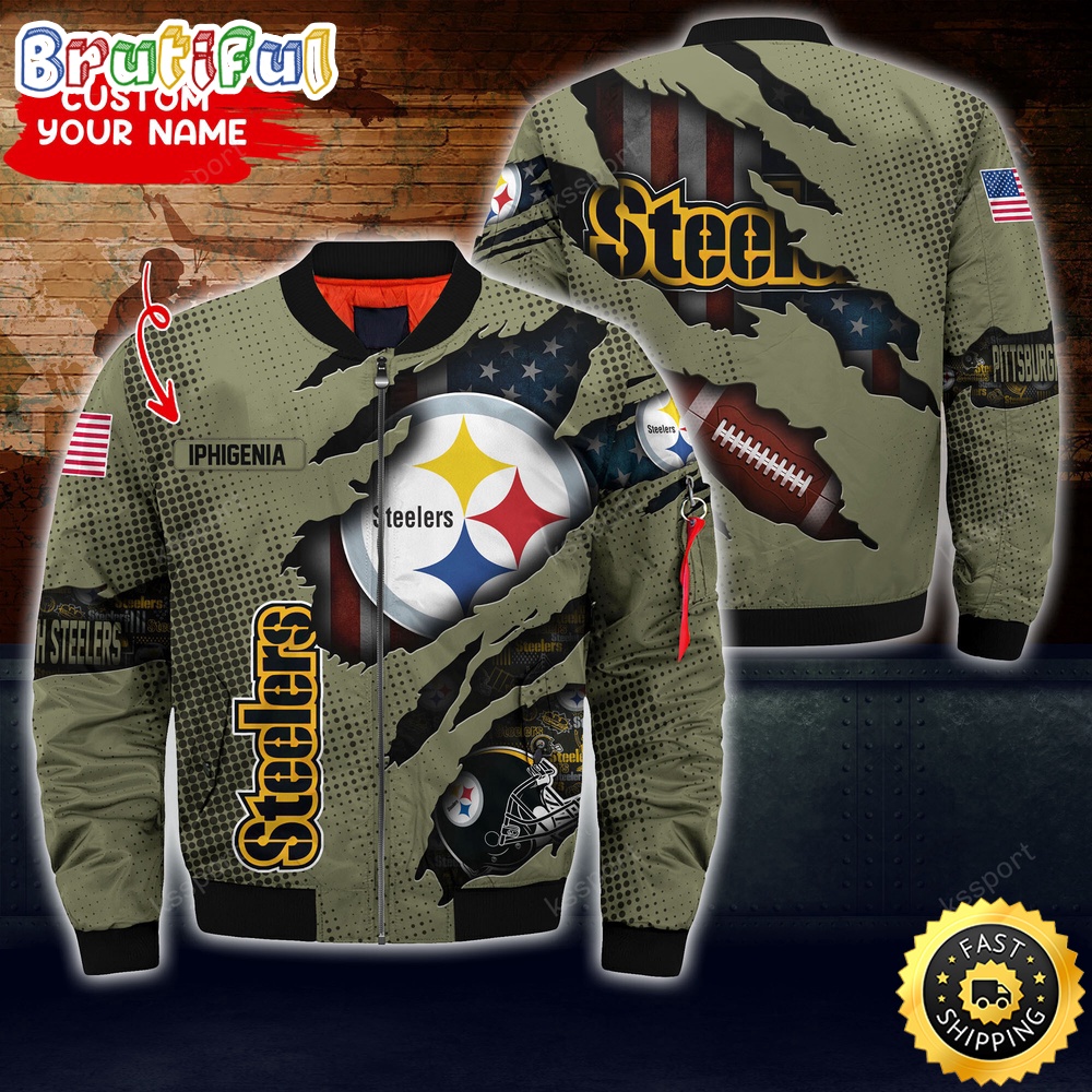 Pittsburgh Steelers NFL Style Bomber Jacket For Fans