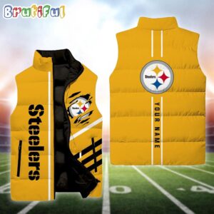 Pittsburgh Steelers NFL Style Sleeveless Puffer Jacket For Fans