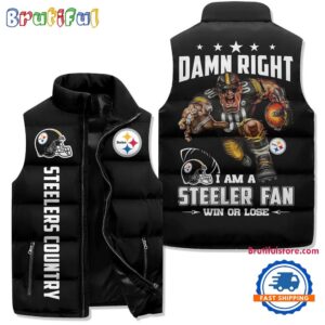 Pittsburgh Steelers NFL Style Sleeveless Puffer Jacket For Fans