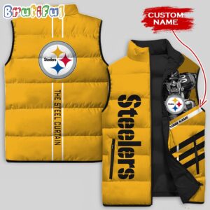 Pittsburgh Steelers NFL Style Sleeveless Puffer Jacket For Fans