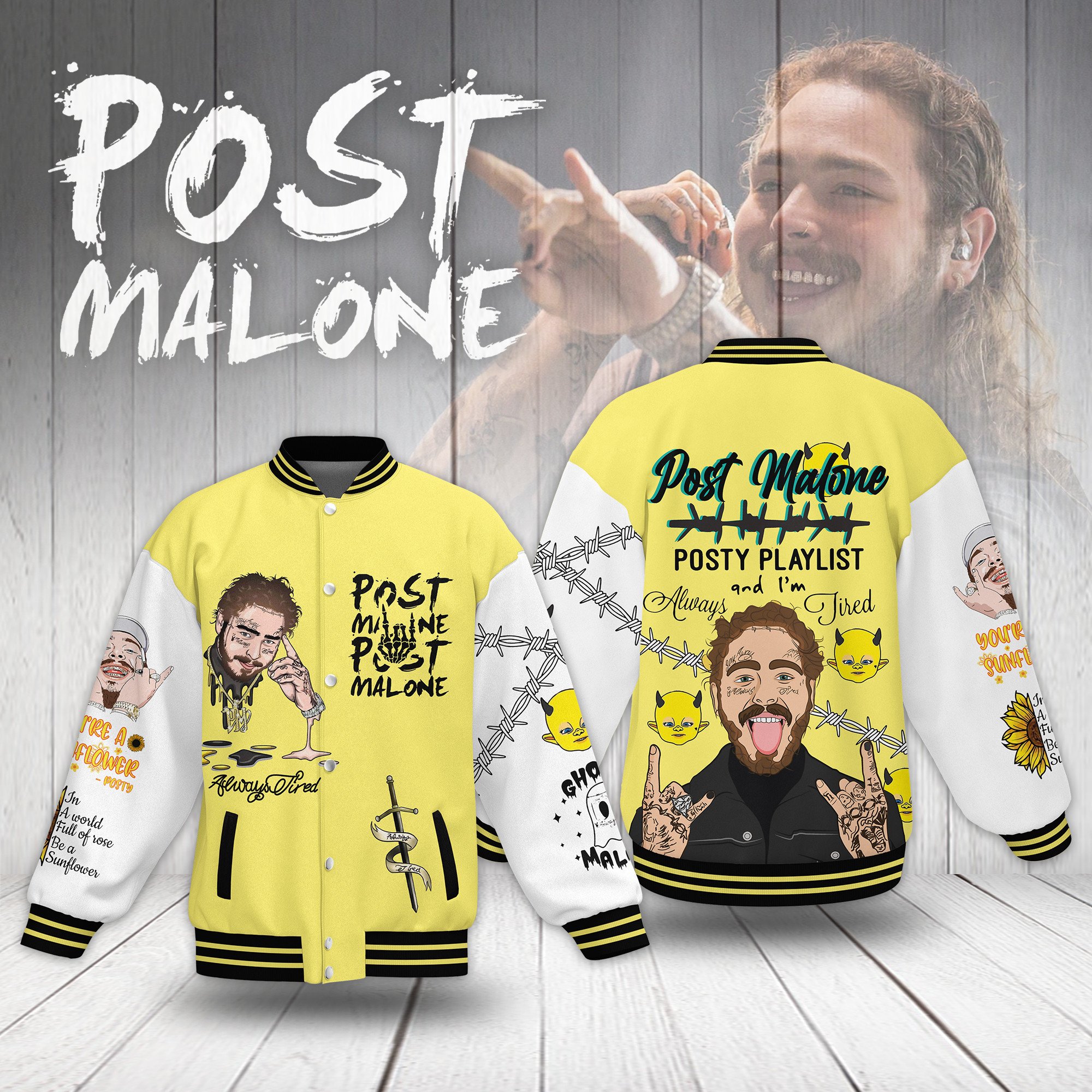 Post Malone Music Style Baseball Jacket For Fans