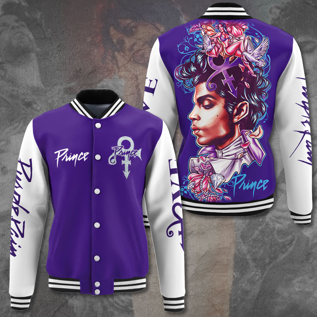 Prince Music Style Baseball Jacket For Fans