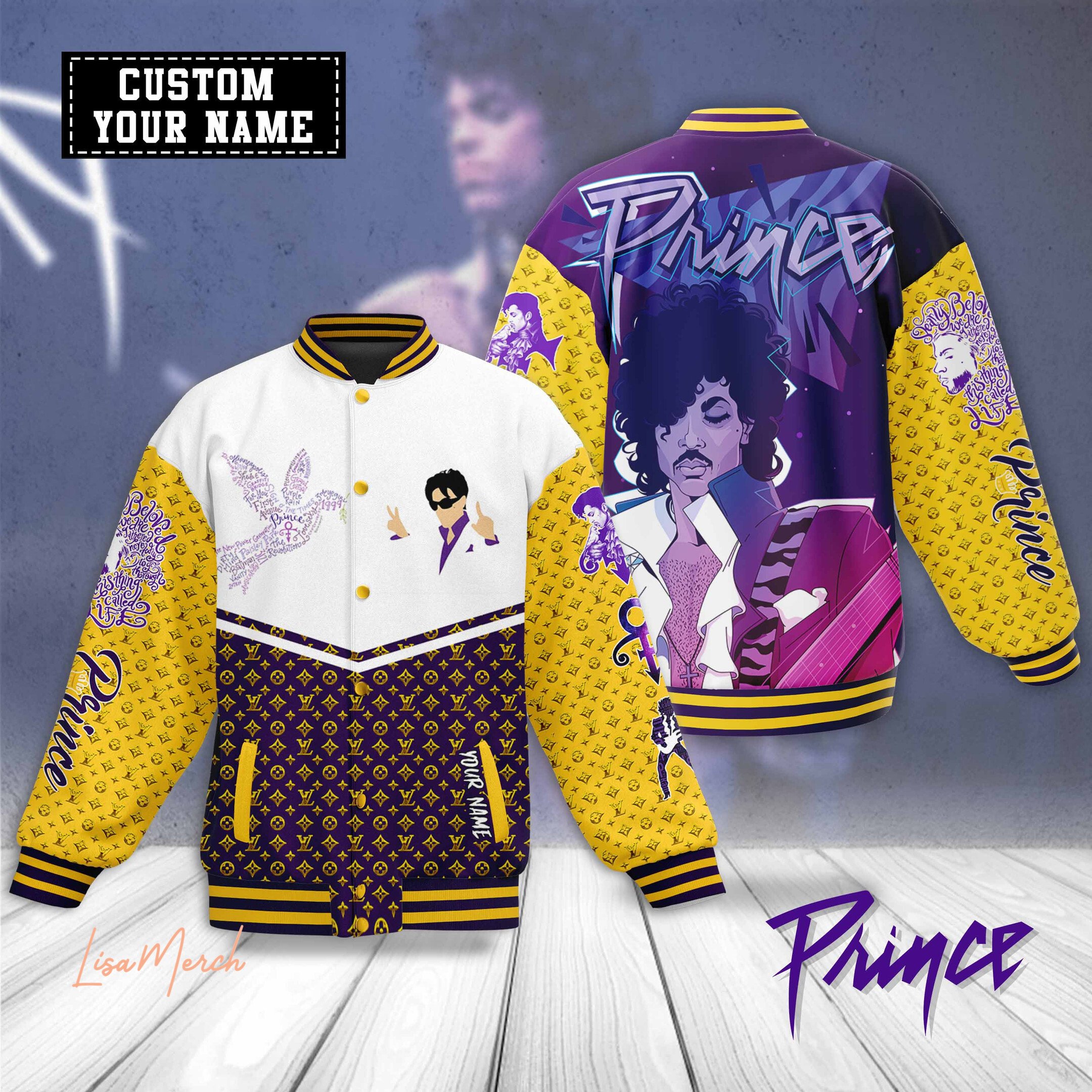 Prince Music Style Baseball Jacket For Fans