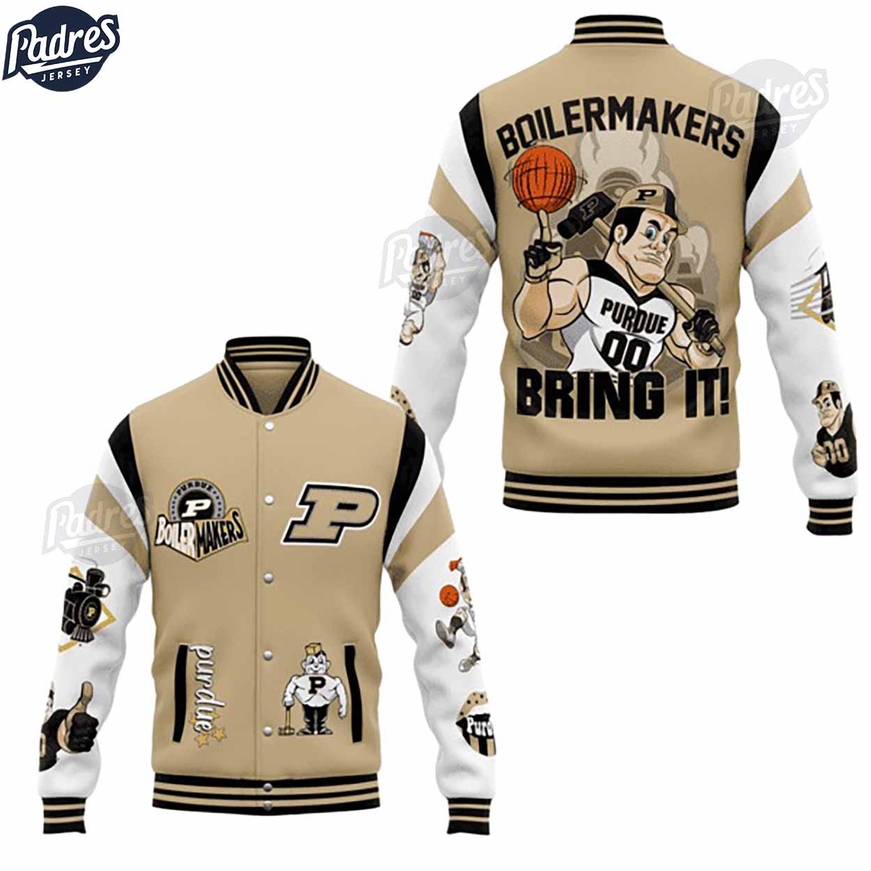 Purdue Boilermakers NCAA Style Baseball Jacket For Fans