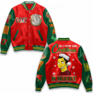 Ronaldo x The Simpsons Style Baseball Jacket For Fans