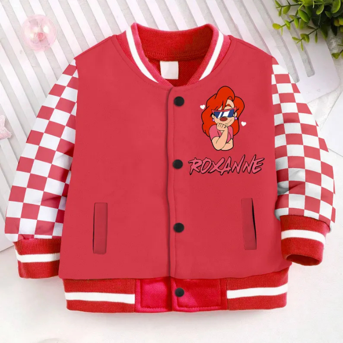 Roxanne A Goofy Movie Cartoon Style Baseball Jacket For Fans