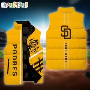 San Diego Padres MLB Style Sleeveless Puffer Jacket For Fans