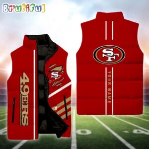 San Francisco 49ers NFL Style Sleeveless Puffer Jacket For Fans