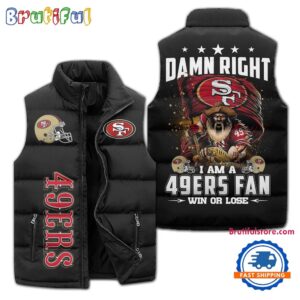 San Francisco 49ers NFL Style Sleeveless Puffer Jacket For Fans