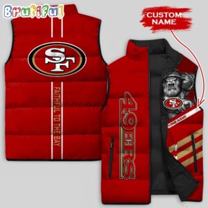 San Francisco 49ers NFL Style Sleeveless Puffer Jacket For Fans