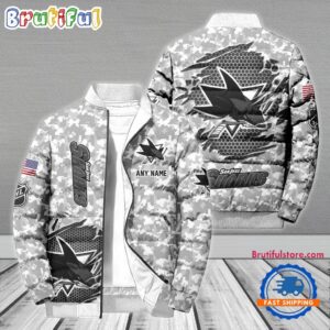 San Jose Sharks NHL Style Puffer Jacket For Fans