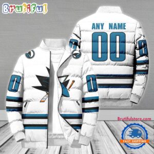San Jose Sharks NHL Style Puffer Jacket For Fans