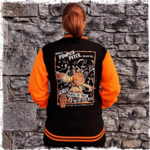 Scared Pumpkins Patch Halloween Will Halloween Style Baseball Jacket For Fans