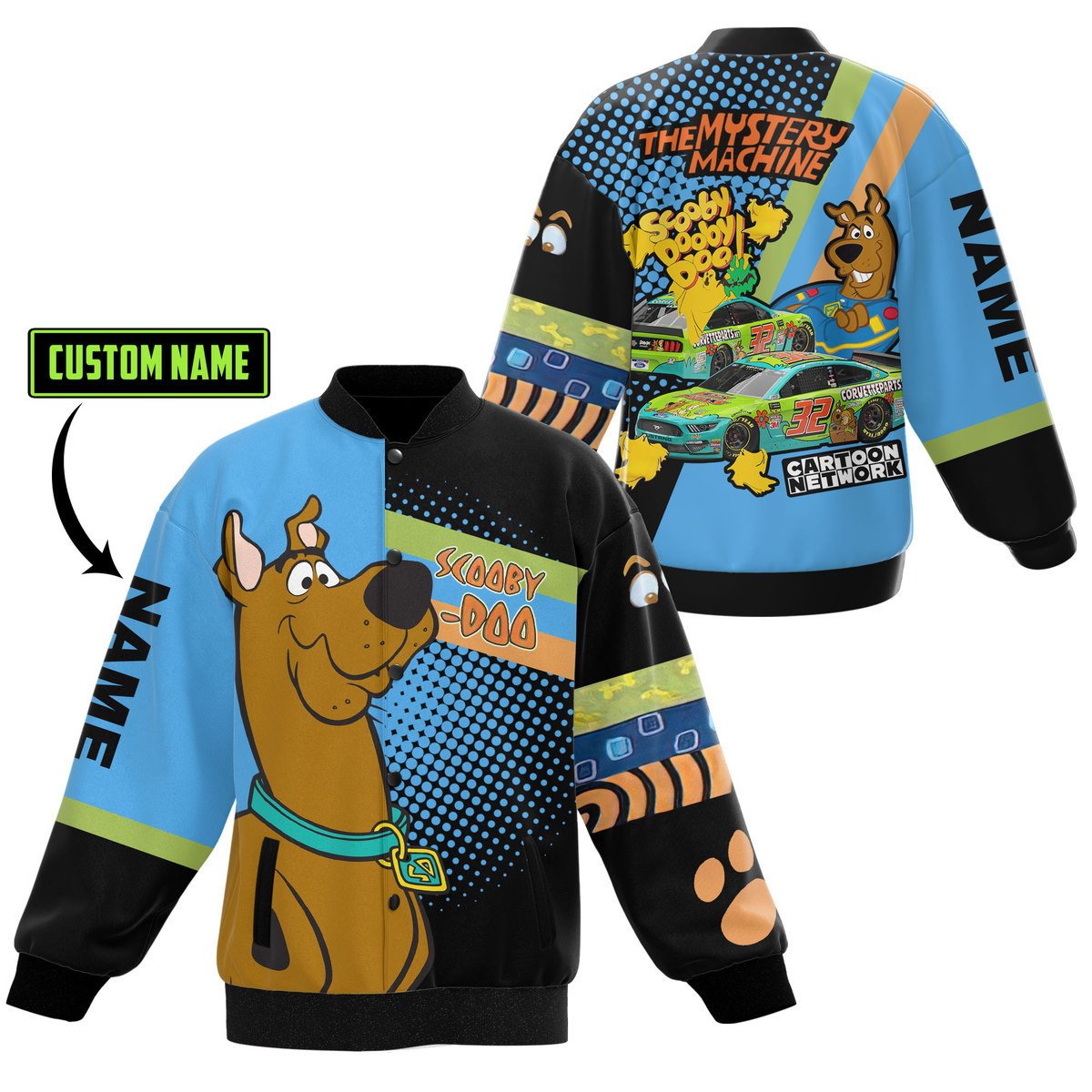 Scooby-Doo Cartoon Style Baseball Jacket For Fans