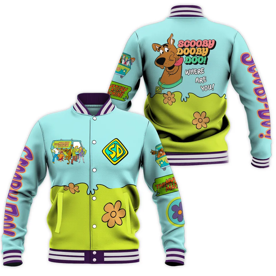 Scooby-Doo Cartoon Style Baseball Jacket For Fans