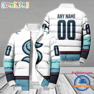 Seattle Kraken NHL Style Puffer Jacket For Fans