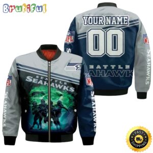 Seattle Seahawks NFL Style Bomber Jacket For Fans