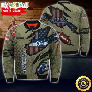 Seattle Seahawks NFL Style Bomber Jacket For Fans