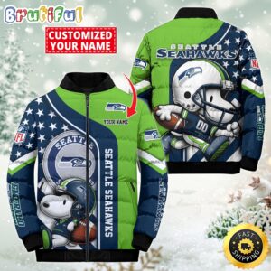 Seattle Seahawks NFL Style Puffer Jacket For Fans