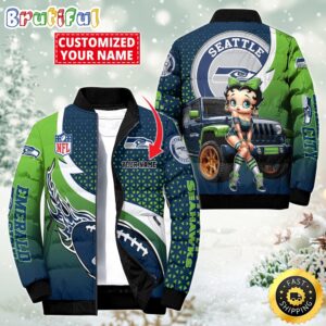 Seattle Seahawks NFL Style Puffer Jacket For Fans