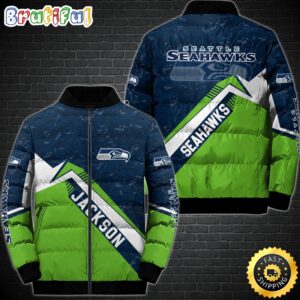 Seattle Seahawks NFL Style Puffer Jacket For Fans