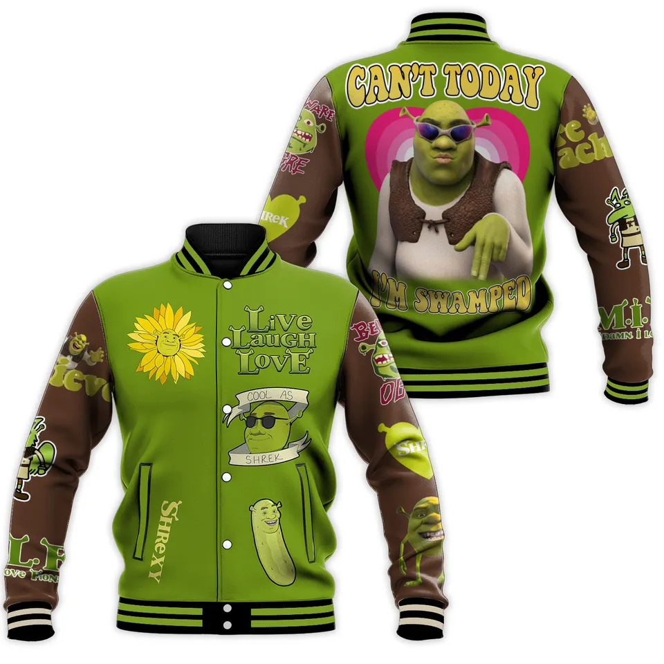 Shrek Cartoon Style Baseball Jacket For Fans