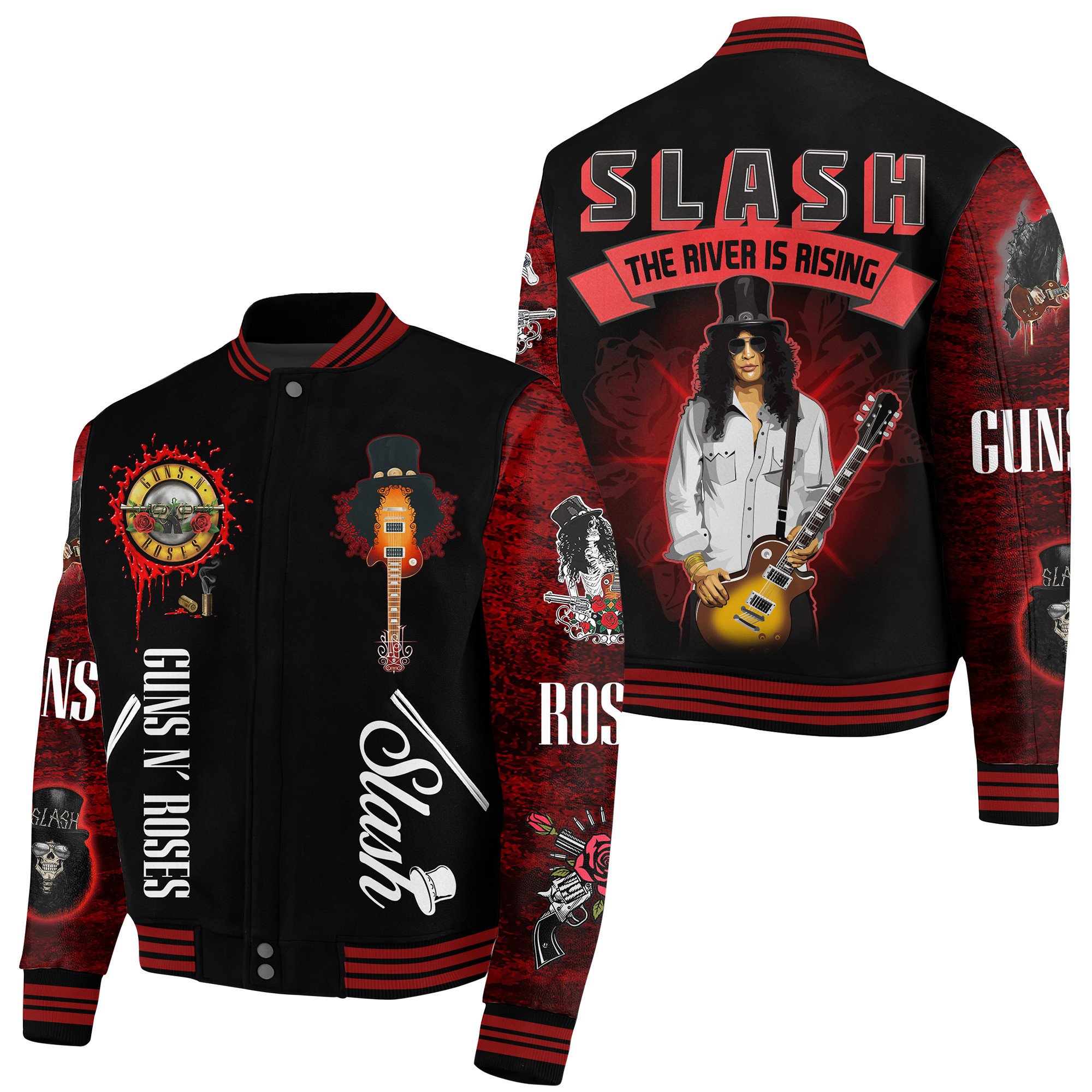 Slash Music Style Baseball Jacket For Fans