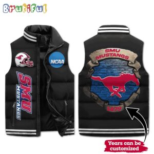 SMU Mustangs NCAA Style Sleeveless Puffer Jacket For Fans