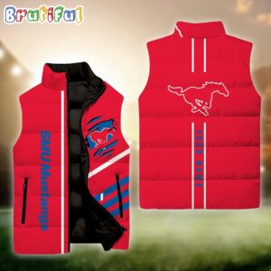SMU Mustangs NCAA Style Sleeveless Puffer Jacket For Fans