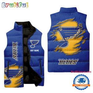 St. Louis Blues NHL Style Sleeveless Puffer Jacket For Fans