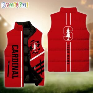 Stanford Cardinal NCAA Style Sleeveless Puffer Jacket For Fans