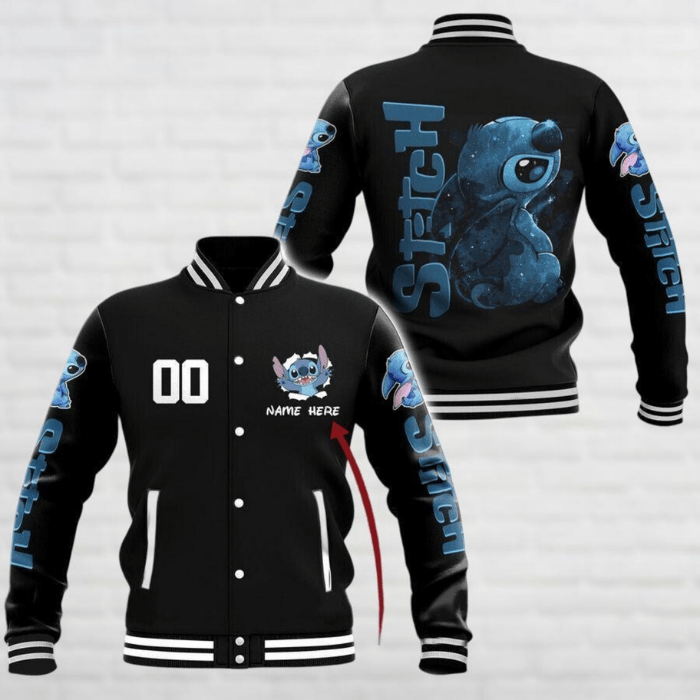 Stitch Cartoon Style Baseball Jacket For Fans