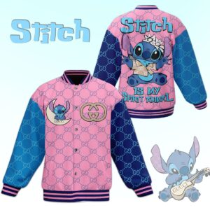 Stitch Cartoon Style Baseball Jacket For Fans
