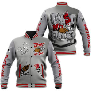 Stylish Trust No One Style Baseball Jacket For Fans