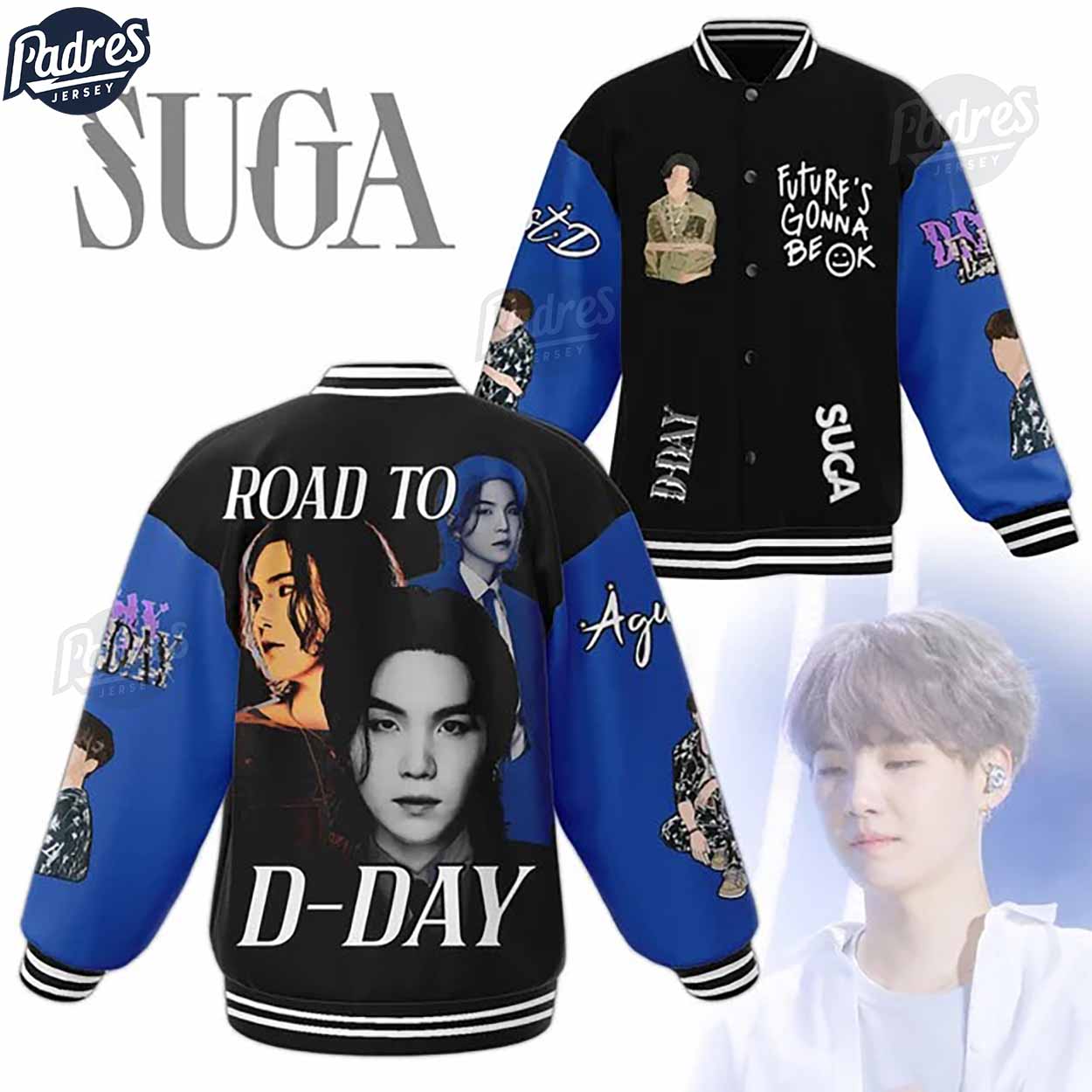 Suga BTS Music Style Baseball Jacket For Fans