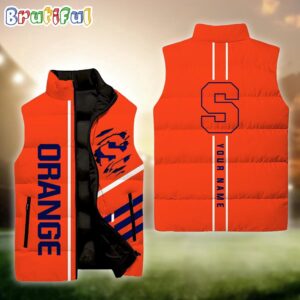 Syracuse Orange NCAA Style Sleeveless Puffer Jacket For Fans