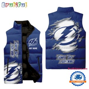 Tampa Bay Lightning NHL Style Sleeveless Puffer Jacket For Fans
