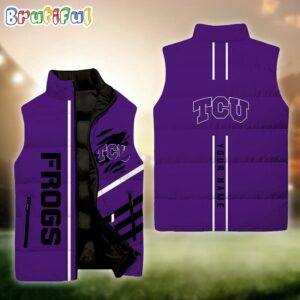 TCU Horned Frogs NCAA Style Sleeveless Puffer Jacket For Fans