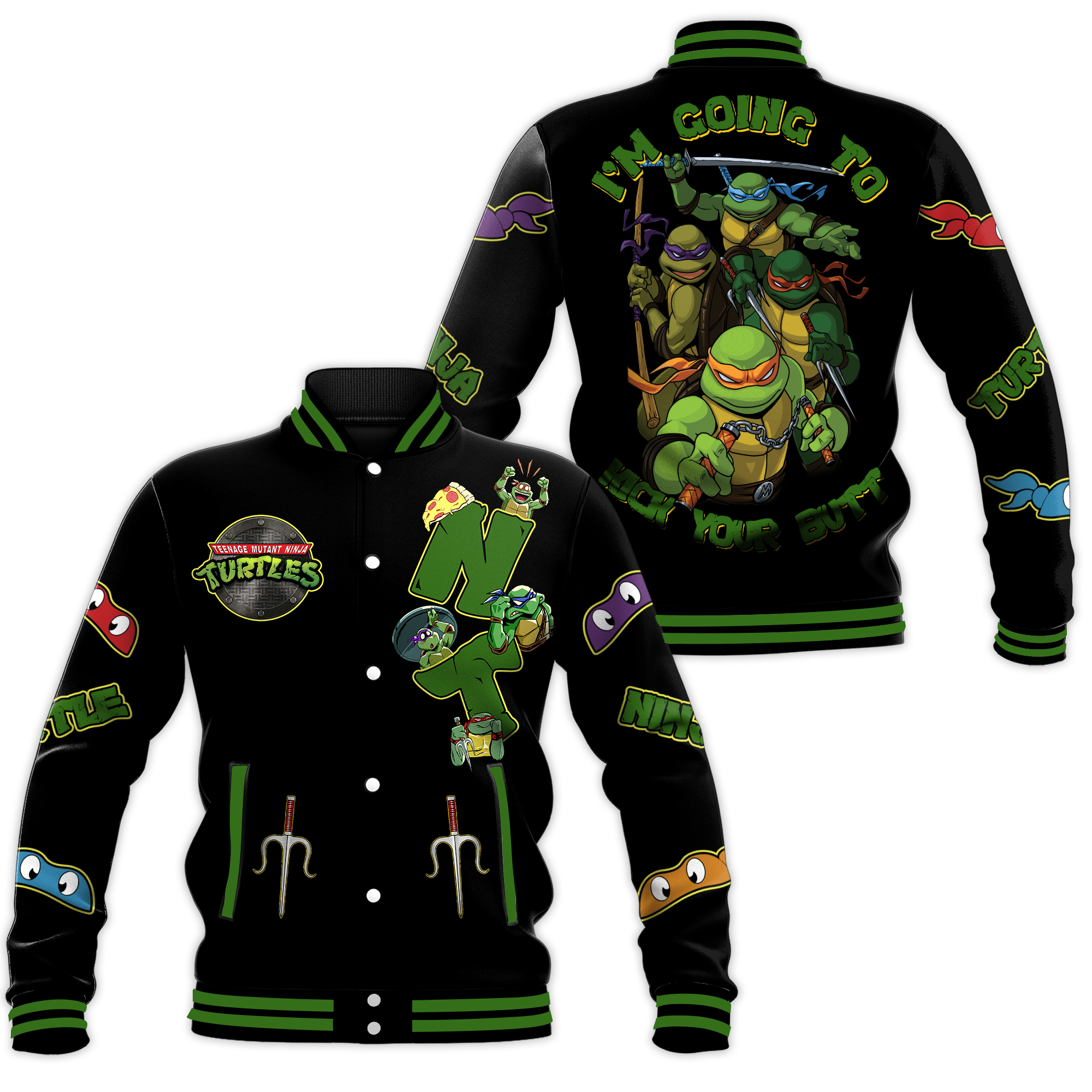 Teenage Mutant Ninja Turtles Cartoon Style Baseball Jacket For Fans