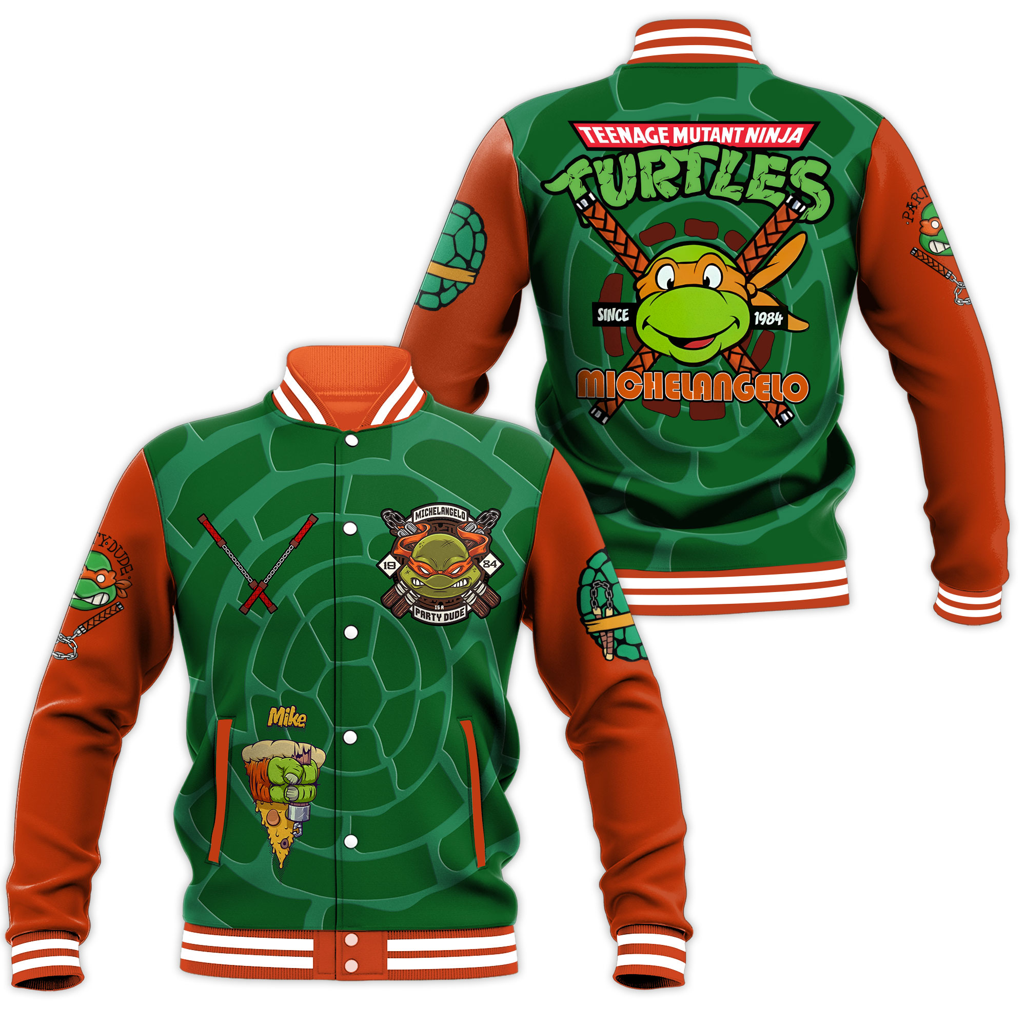 Teenage Mutant Ninja Turtles Cartoon Style Baseball Jacket For Fans