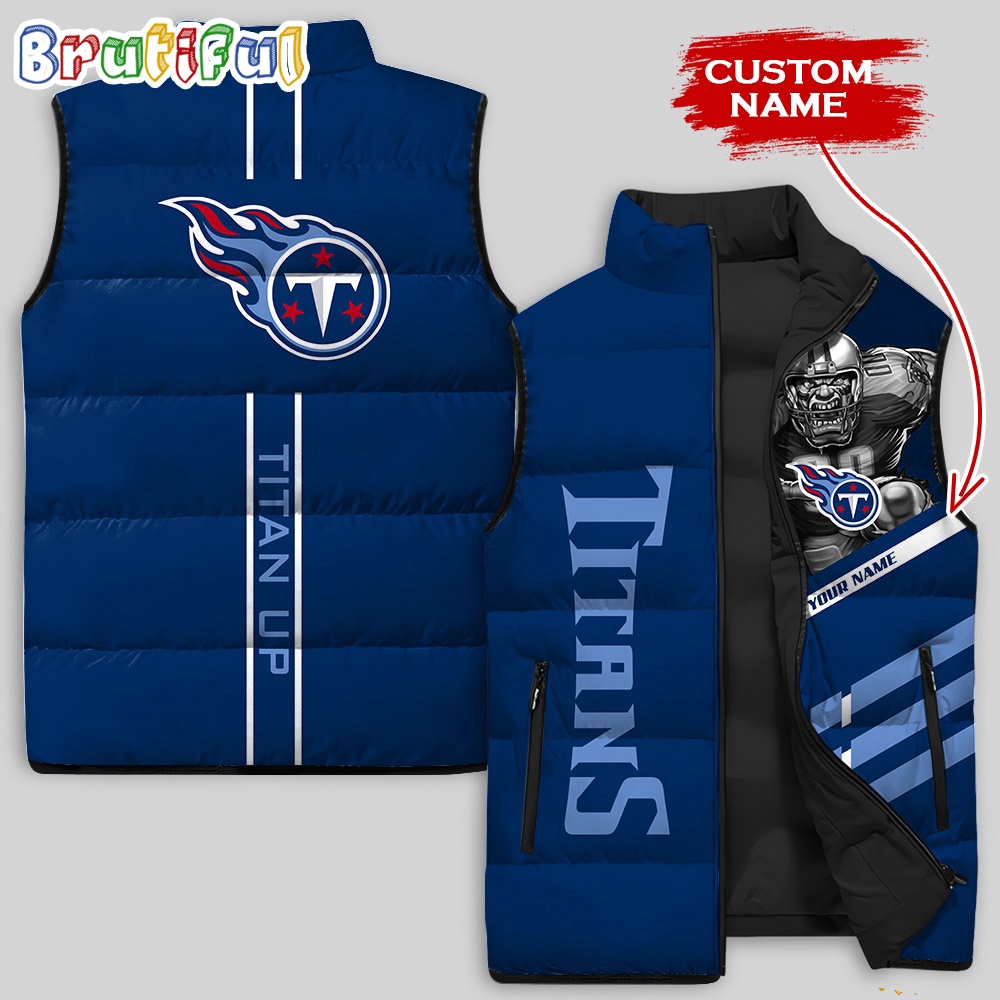 Tennessee Titans NFL Style Sleeveless Puffer Jacket For Fans