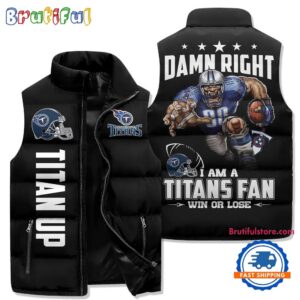 Tennessee Titans NFL Style Sleeveless Puffer Jacket For Fans