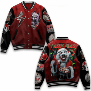 Terrifier Movies Style Baseball Jacket For Fans